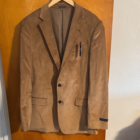 Corduroy Blazer Mens 46 Long Stafford Tan Classic Fit
